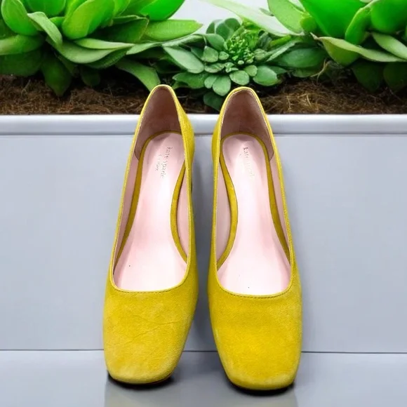 KATE SPADE NEW YORK Kylah Slip-On Pumps - Mustard Suede - Size 9 M - Picture 3 of 10